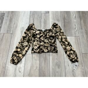 Brannan floral ruched cold shoulder blouse size XS